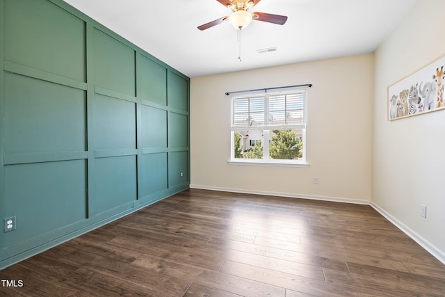 122 Torpoint Rd, Durham, NC 27703 - unfurnished bedroom with dark wood finished floors and a ceiling fan