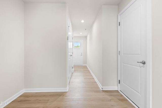 605 Silverado Sunset Loop, Wendell, NC 27591 - hall featuring light wood-type flooring, baseboards, and recessed lighting