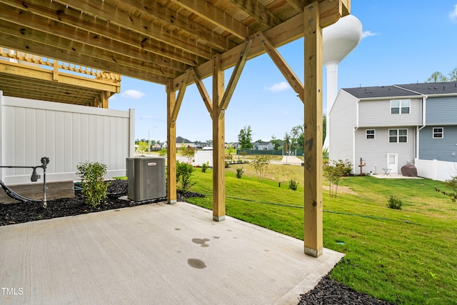 605 Silverado Sunset Loop, Wendell, NC 27591 - view of patio / terrace with cooling unit and a water view