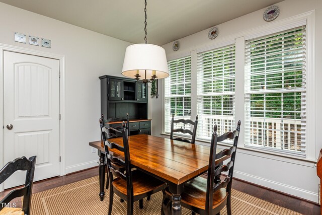 2739 Elderberry Ln, Apex, NC 27539 - dining room with baseboards and wood finished floors
