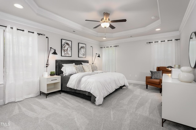 1053 Beechcraft Dr Unit 124, Mebane, NC 27302 - bedroom with a tray ceiling, crown molding, and light carpet