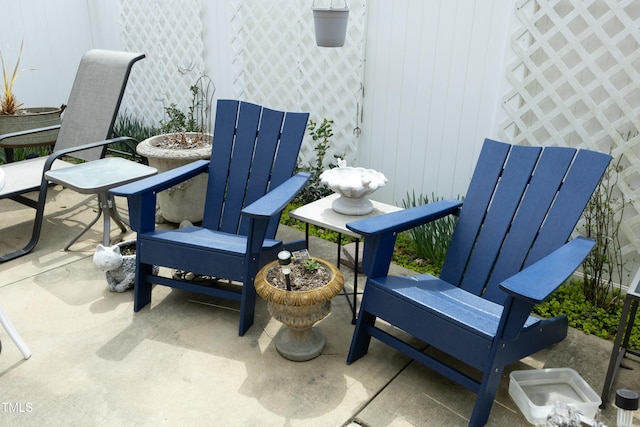 balcony with a patio area
