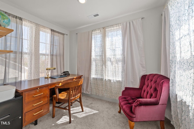1408 Weavers Trace Dr, Zebulon, NC 27597 - office area featuring light colored carpet and visible vents