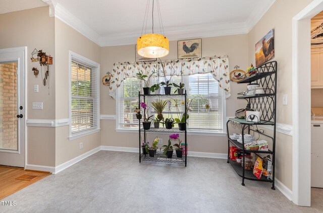 608 Adler Ln, Goldsboro, NC 27530 - dining room featuring crown molding and baseboards