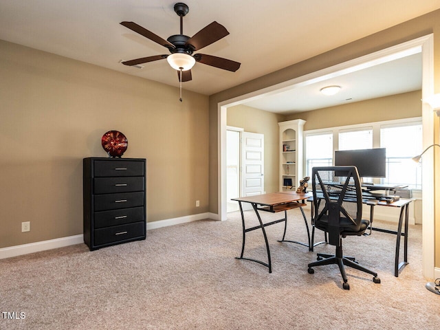 107 Bella Casa Way, Clayton, NC 27527 - carpeted office space with baseboards and ceiling fan