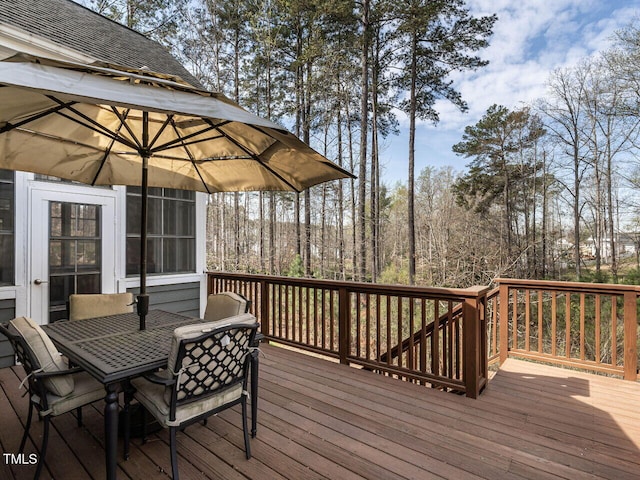 107 Bella Casa Way, Clayton, NC 27527 - wooden deck featuring outdoor dining area