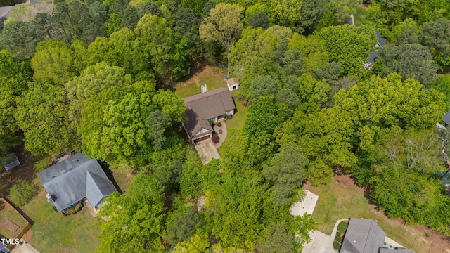 3428 Hardwood Dr, Apex, NC 27539 - birds eye view of property with a forest view