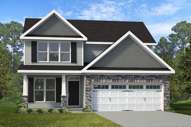 186 Leona Dr, Raeford, NC 28376 - craftsman house featuring stone siding and driveway