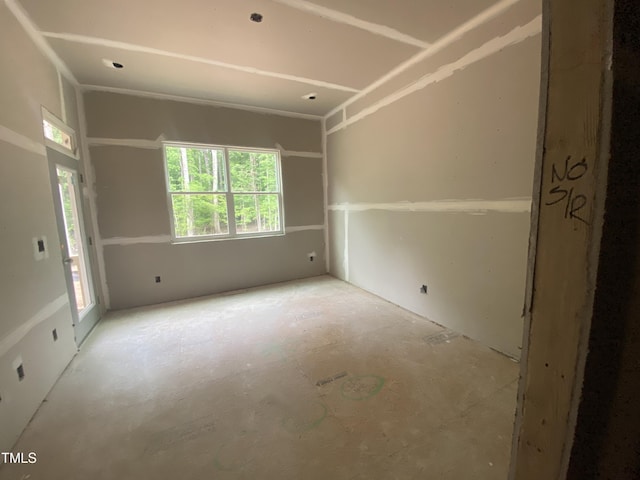 view of spare room