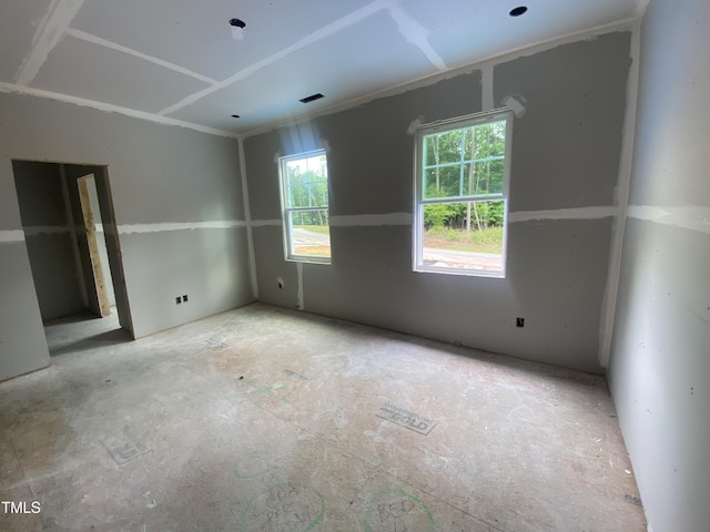 view of spare room