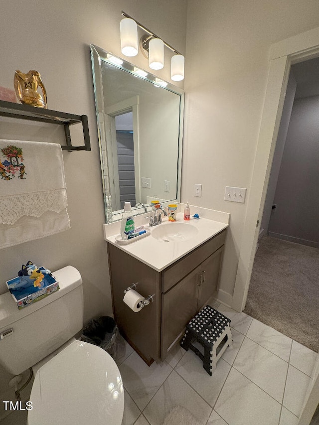 829 S Franklin St, Wake Forest, NC 27587 - half bath with baseboards, toilet, and vanity