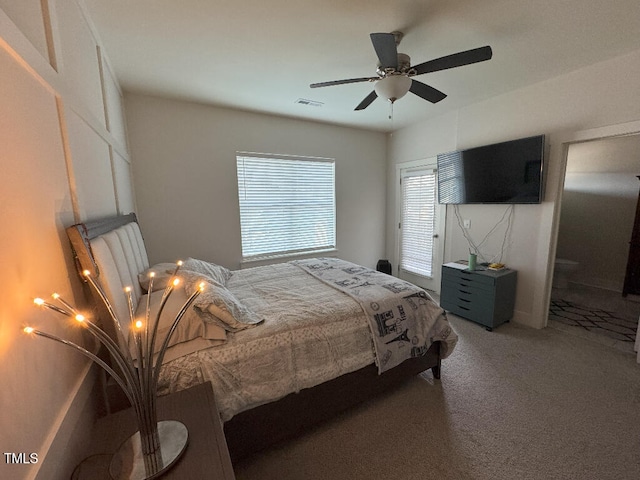 829 S Franklin St, Wake Forest, NC 27587 - carpeted bedroom with a ceiling fan and visible vents
