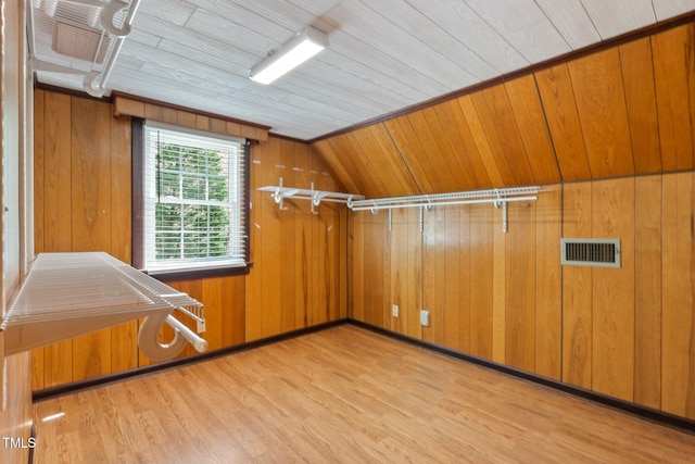 1302 Hermitage Rd, Sanford, NC 27330 - bonus room with light wood-style flooring, wood ceiling, wood walls, and visible vents