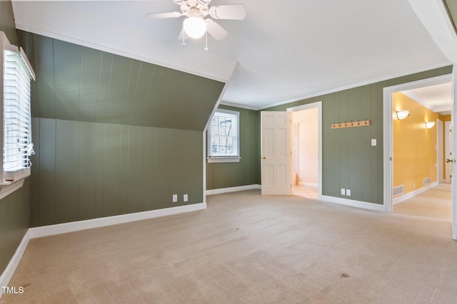 1302 Hermitage Rd, Sanford, NC 27330 - bonus room featuring ceiling fan, carpet floors, and baseboards