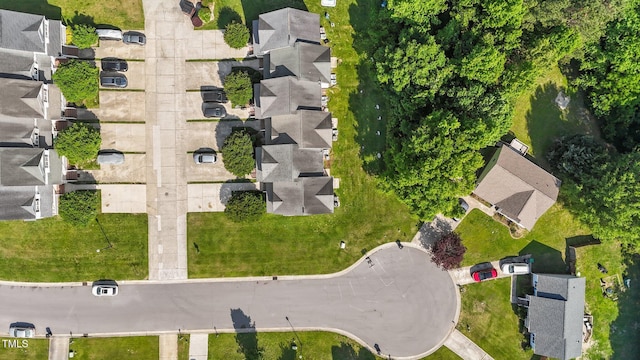 bird's eye view with a residential view