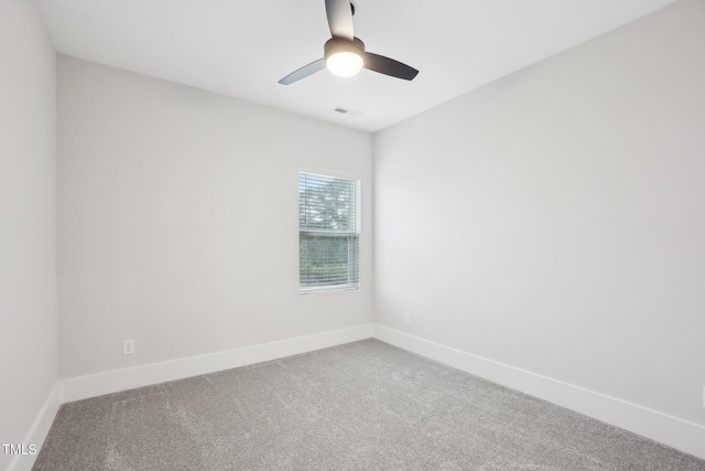 5616 Horsewalk Cir, Raleigh, NC 27606 - carpeted spare room with visible vents, baseboards, and a ceiling fan