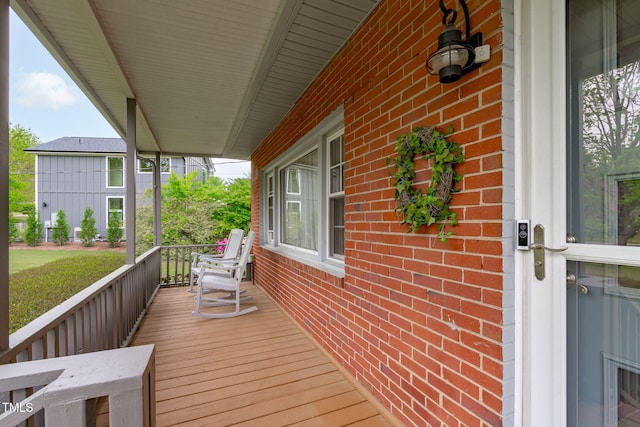 wooden deck with covered porch
