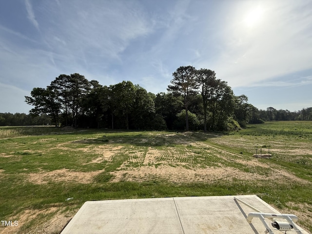 view of yard with a rural view