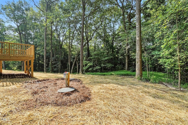 5500 Lake Wendell Rd, Zebulon, NC 27597 - view of yard featuring a wooden deck