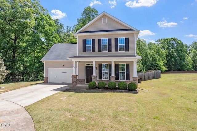 274 Tuscarora Ln, Clayton, NC 27520 - view of front of property with a porch, concrete driveway, and an attached garage