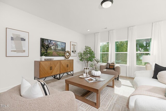 111 Silver Moon Ln Unit 121, Clayton, NC 27527 - living room with light wood finished floors, recessed lighting, and baseboards