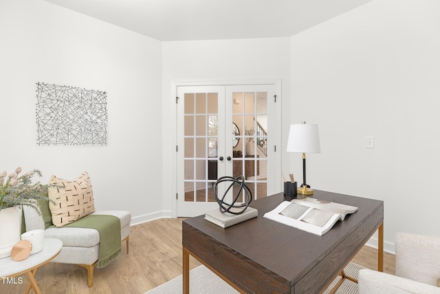 111 Silver Moon Ln Unit 121, Clayton, NC 27527 - office space featuring light wood-style flooring, french doors, and baseboards