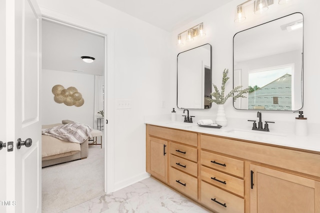 111 Silver Moon Ln Unit 121, Clayton, NC 27527 - ensuite bathroom featuring marble finish floor, a sink, double vanity, and ensuite bath