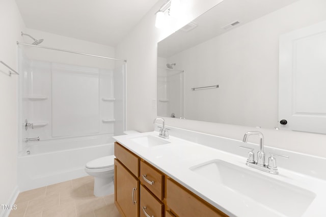 111 Silver Moon Ln Unit 121, Clayton, NC 27527 - full bath with toilet, a sink, shower / bathing tub combination, and visible vents