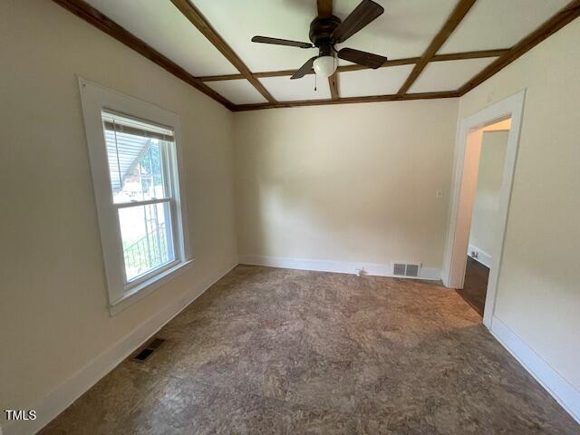 906 Camden Ave, Durham, NC 27701 - unfurnished room with a ceiling fan and carpet floors