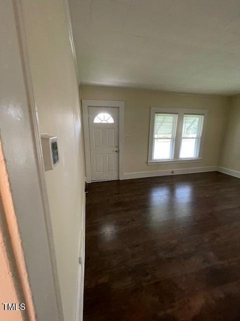 906 Camden Ave, Durham, NC 27701 - entrance foyer featuring baseboards and dark wood-type flooring