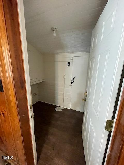 906 Camden Ave, Durham, NC 27701 - hallway with dark wood-style floors