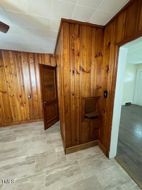 906 Camden Ave, Durham, NC 27701 - corridor featuring wooden walls