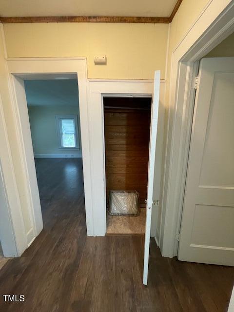 906 Camden Ave, Durham, NC 27701 - corridor with dark wood-style flooring