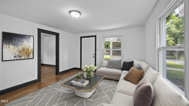 114 Barnhill St, Durham, NC 27707 - living area with wood finished floors and baseboards