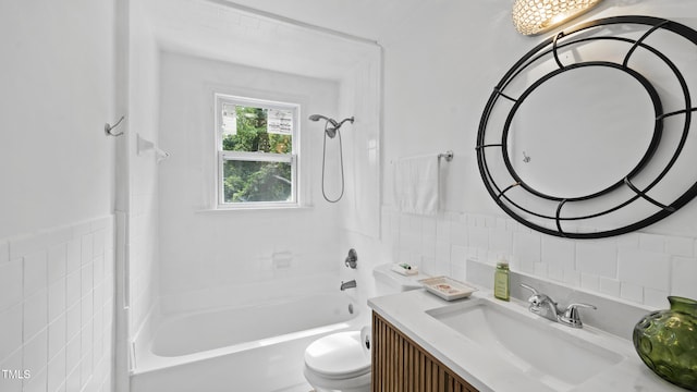 114 Barnhill St, Durham, NC 27707 - full bath with tile walls, vanity, and shower / tub combination