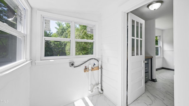 114 Barnhill St, Durham, NC 27707 - bathroom with marble look tiles