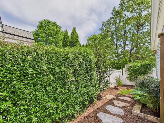 view of yard featuring fence