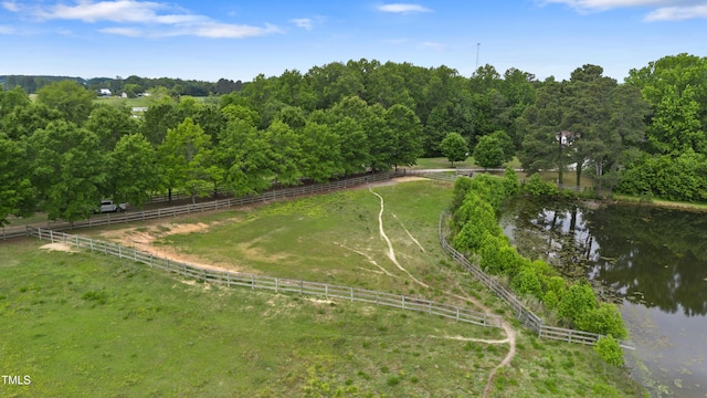 5237 Christian Light Rd, Fuquay Varina, NC 27526 - aerial overview of property's location with a large body of water and rural landscape