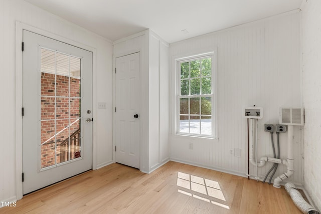 5237 Christian Light Rd, Fuquay Varina, NC 27526 - doorway to outside featuring wood finished floors