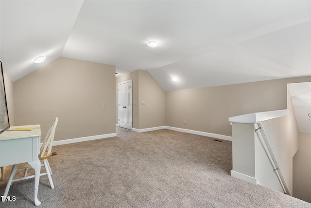 5237 Christian Light Rd, Fuquay Varina, NC 27526 - additional living space featuring lofted ceiling, carpet flooring, and baseboards