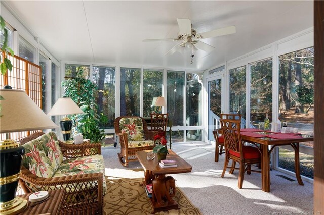 2427 Colgate Dr, Fayetteville, NC 28304 - sunroom with carpet floors, visible vents, and a wall of windows