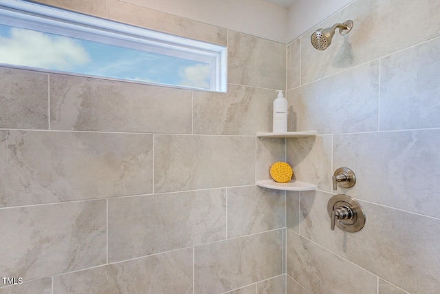 room details featuring a tile shower