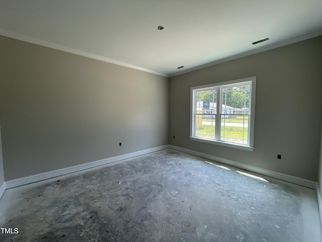 508 S Vance St, Fremont, NC 27830 - unfurnished room featuring ornamental molding, baseboards, and unfinished concrete floors