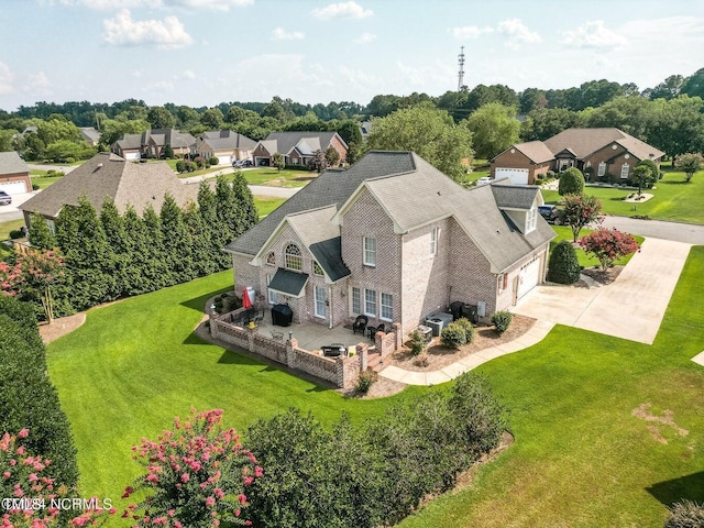 aerial view with a residential view