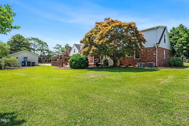 504 W Brocklyn St, Benson, NC 27504 - view of green lawn with central air condition unit