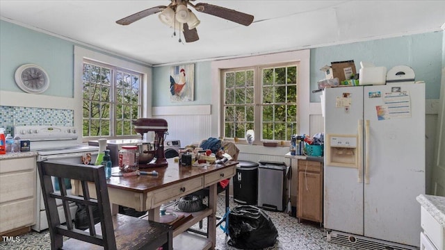 410 Halifax St, Warrenton, NC 27589 - office with ceiling fan and wainscoting