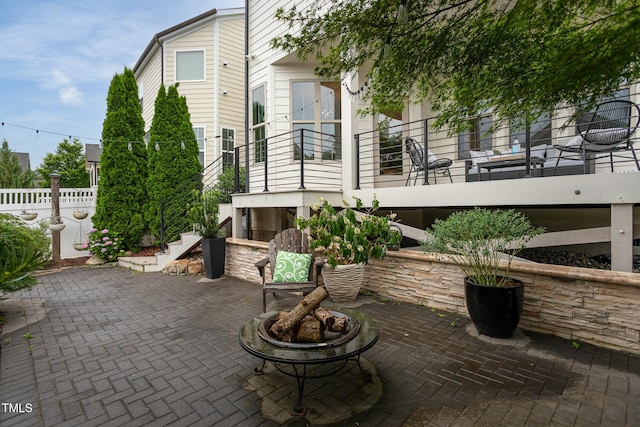 4026 Overcup Oak Ln, Cary, NC 27519 - view of patio featuring stairway