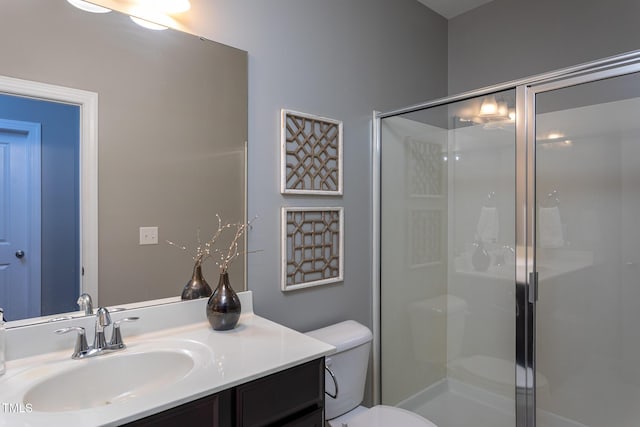 4026 Overcup Oak Ln, Cary, NC 27519 - full bath with toilet, a shower stall, and vanity