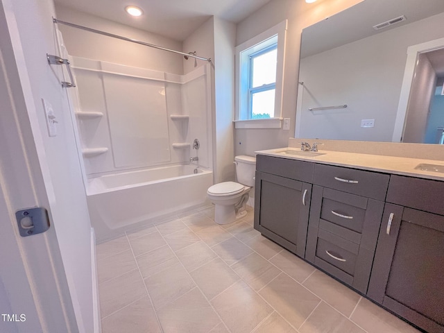 217 Duncan Creek Rd # 124, Lillington, NC 27546 - full bathroom featuring double vanity, toilet, washtub / shower combination, and recessed lighting