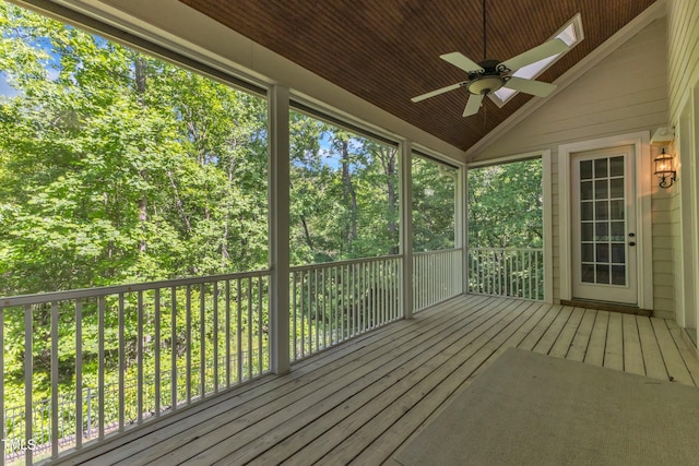 85 Christenbury Ln, Clayton, NC 27527 - unfurnished sunroom featuring ceiling fan